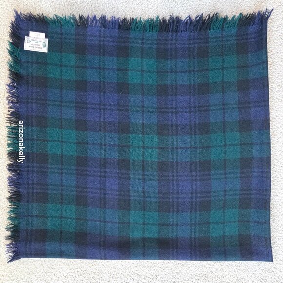 NWOT Large Wool Square Scarf Blackwatch Plaid Highland Homes Scotland - Picture 10 of 11